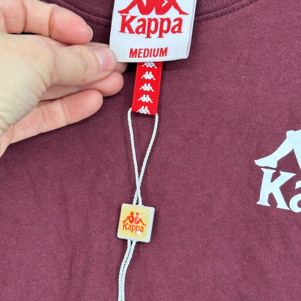 Kappa Men Burgundy Long Sleeve T Shirt Classic Logo Sleeve Graphic M read - Picture 5 of 9